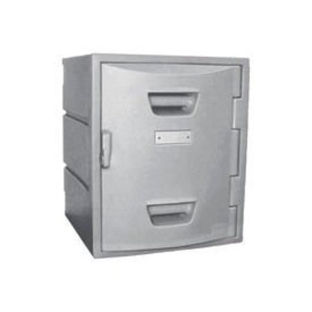 REMCON PLASTICS Remco Plastics 4-Tier 4 Door Box Plastic Locker, 15"W x 15"D x 18"H, Gray, Assembled 015001518BX1027